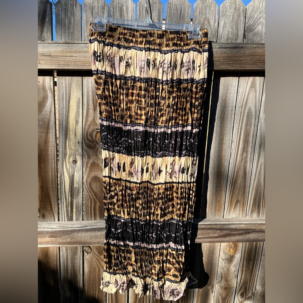 Stonebridge Camel Crinkle Skirt